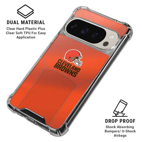 NFL Cleveland Browns Team Jersey Pixel 9/9 Pro Clear Case
